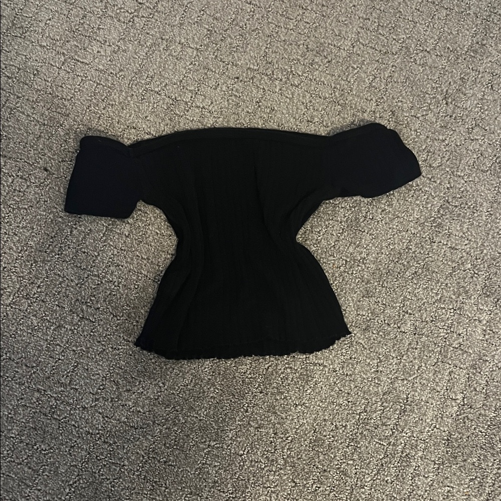 Aeropostale Black Off-Shoulder Crop Top